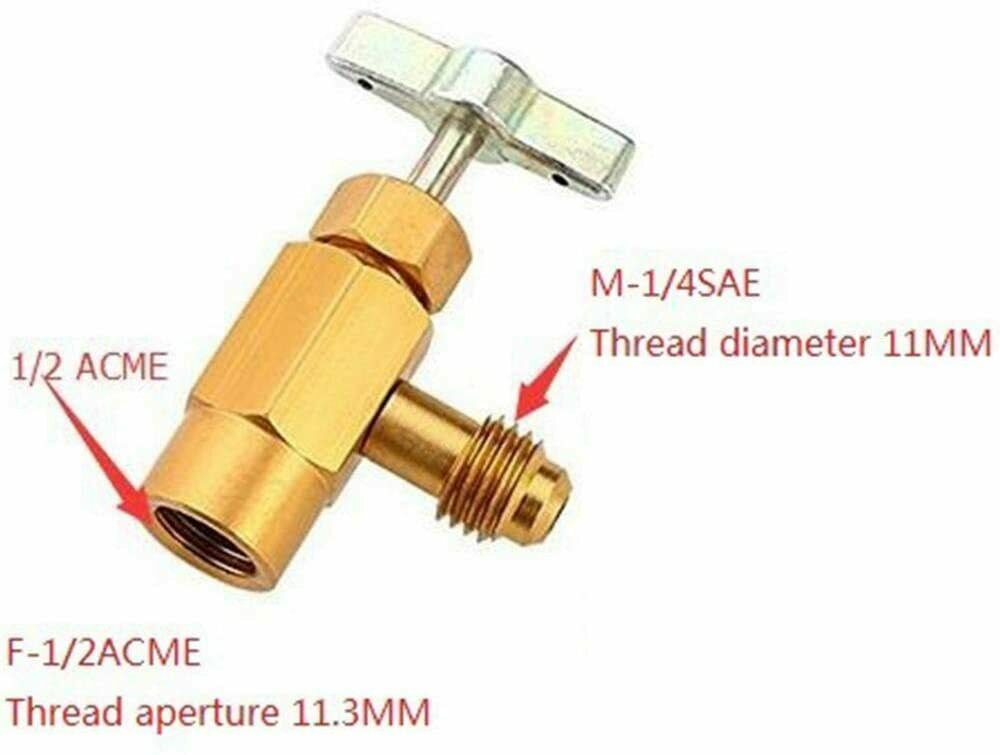 R134a A/C Kältemittel selbstdurchführend Dosenventil Flaschenöffner Adapter 1/4