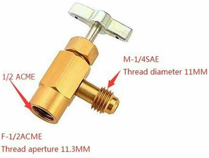 R134a A/C Kältemittel selbstdurchführend Dosenventil Flaschenöffner Adapter 1/4