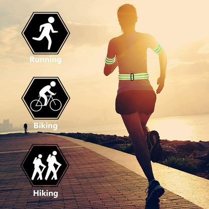 Reflektorband Gürtel Armband Knöchelbänder Elastisch für Joggen Radfahren Laufen