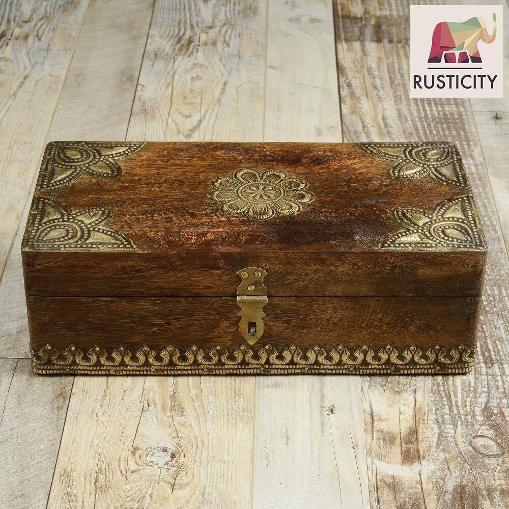 Holzschmuckschachtel Organizer Dekorative Andenkenschachtel Handgemacht (12x6 Z)