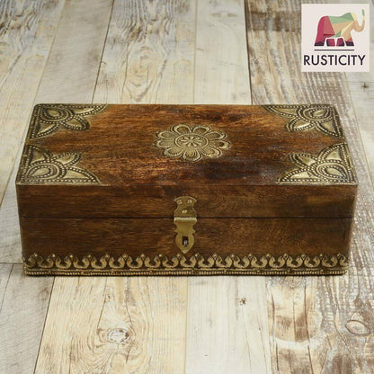 Holzschmuckschachtel Organizer Dekorative Andenkenschachtel Handgemacht (12x6 Z)