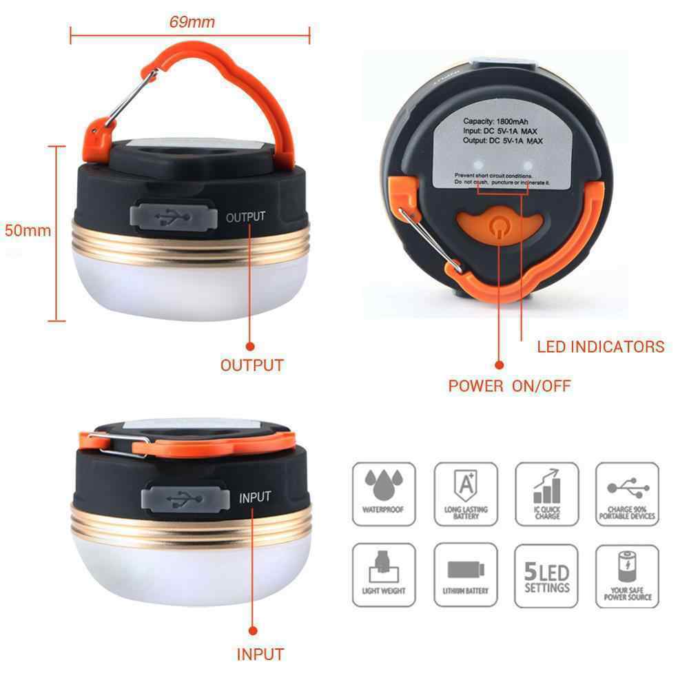 LED Camping Lampe Outdoor Wandern hike Licht Laterne leicht Akku USB aufladbar