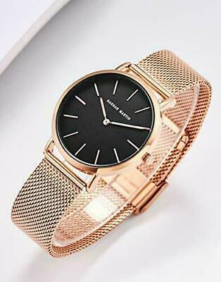Hannah Martin Damen Uhren Analog Quarz Edelstahl Wasserdicht Mesh Ultradünne ...